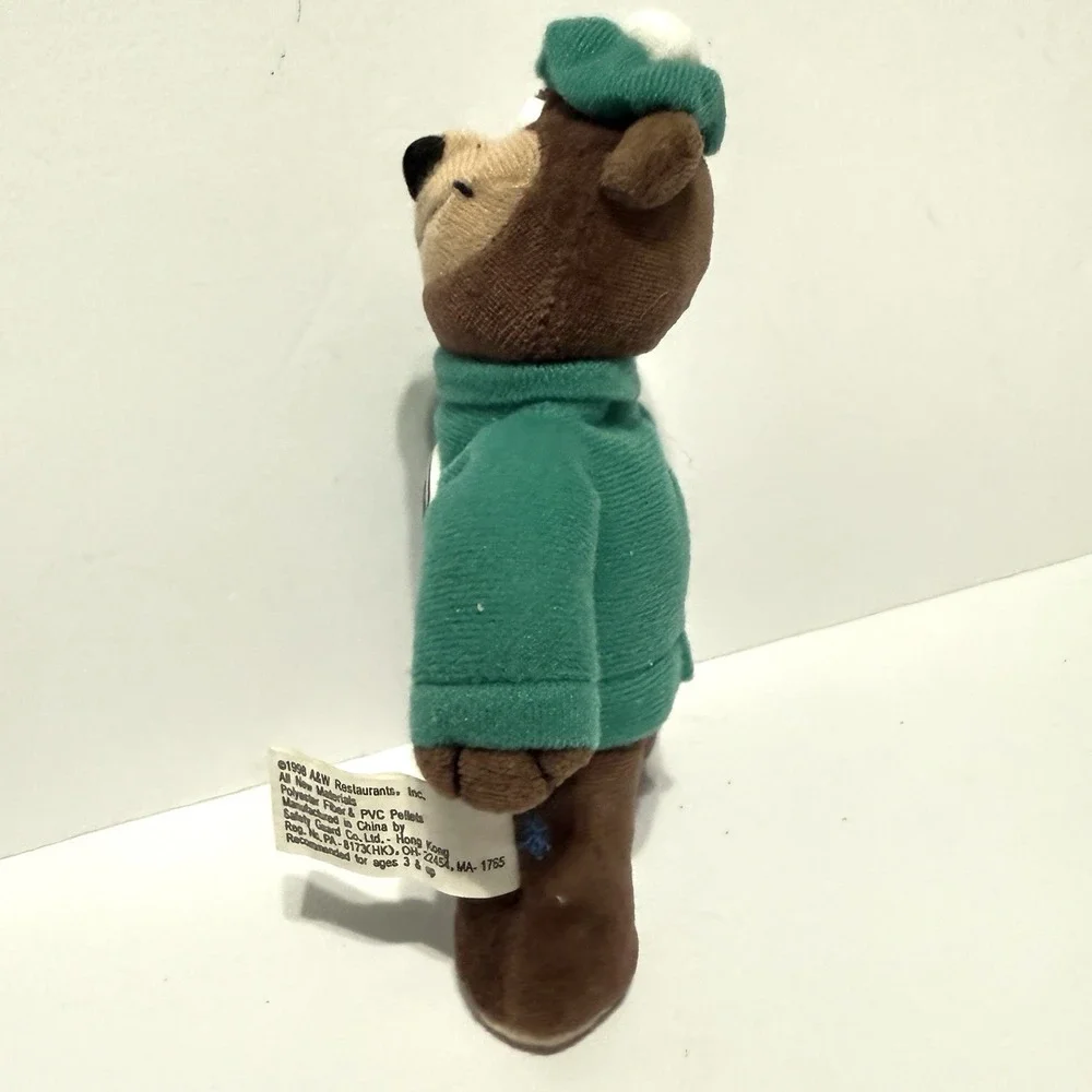 A&W Root Beer Plush Bear- 1998 Alpha Kids - Restaurant Fast Food Mascot